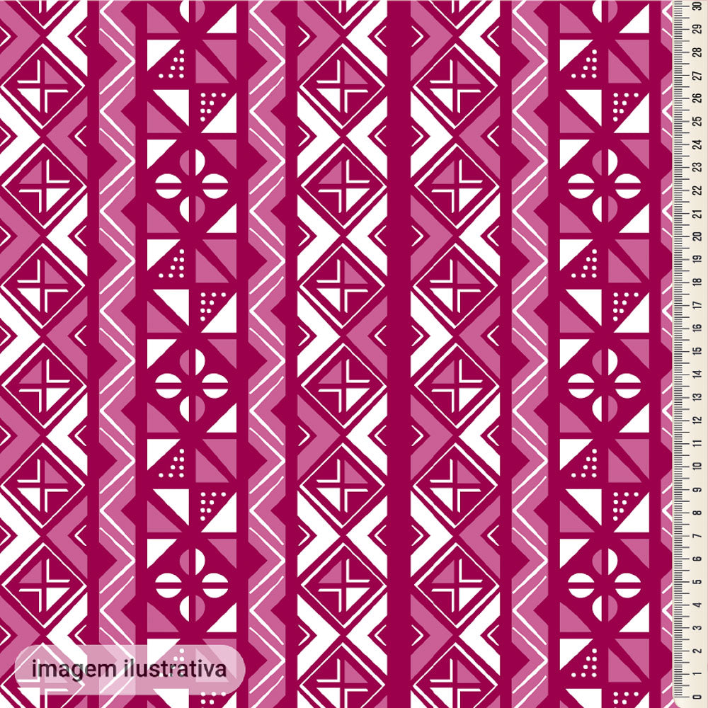 Oxford Digital Étnico Geométrico Pink