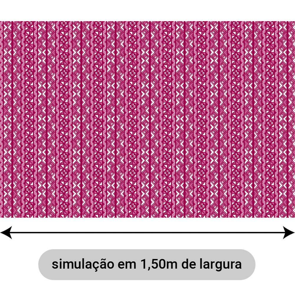 Oxford Digital Étnico Geométrico Pink