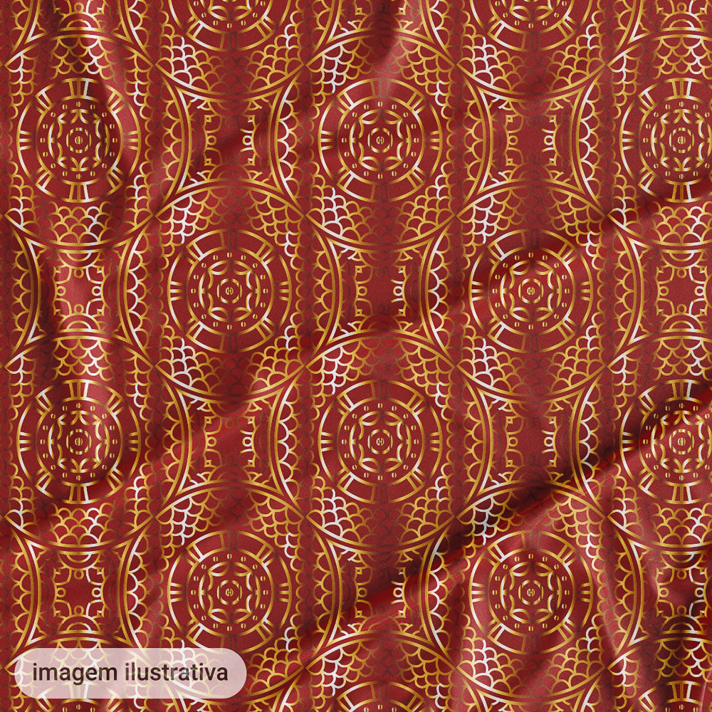 Oxford Digital Mosaico Mandalas Vermelho e Dourado