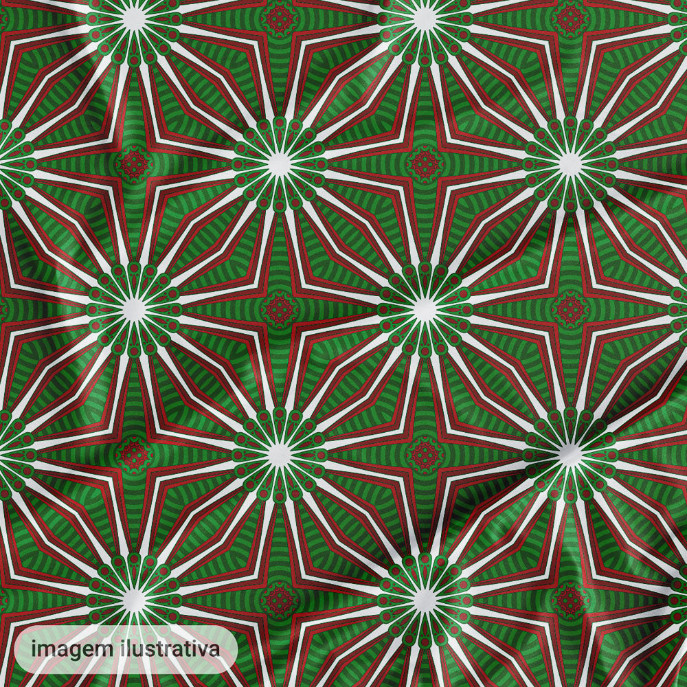 Oxford Digital Étnico Estrela de Ogum Verde e Vermelho