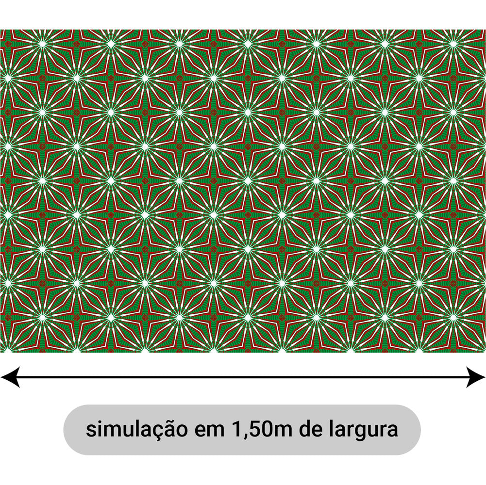 Oxford Digital Étnico Estrela de Ogum Verde e Vermelho