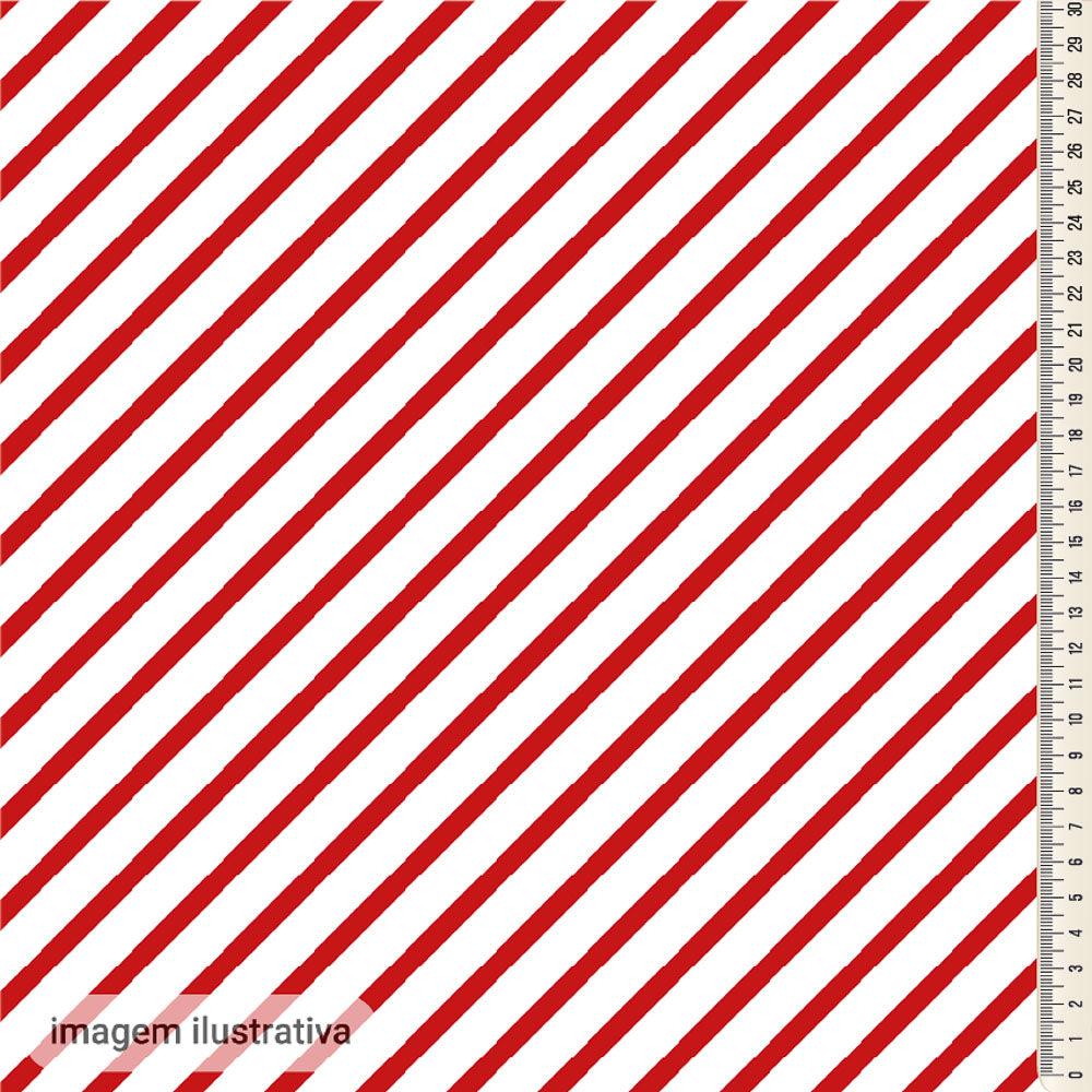 Oxford Digital Listras Vermelho e Branco