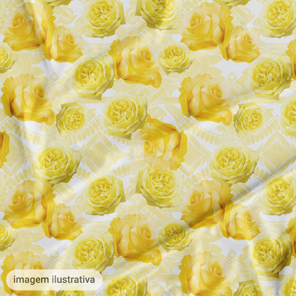 Oxford Digital Rosas Amarelo Claro