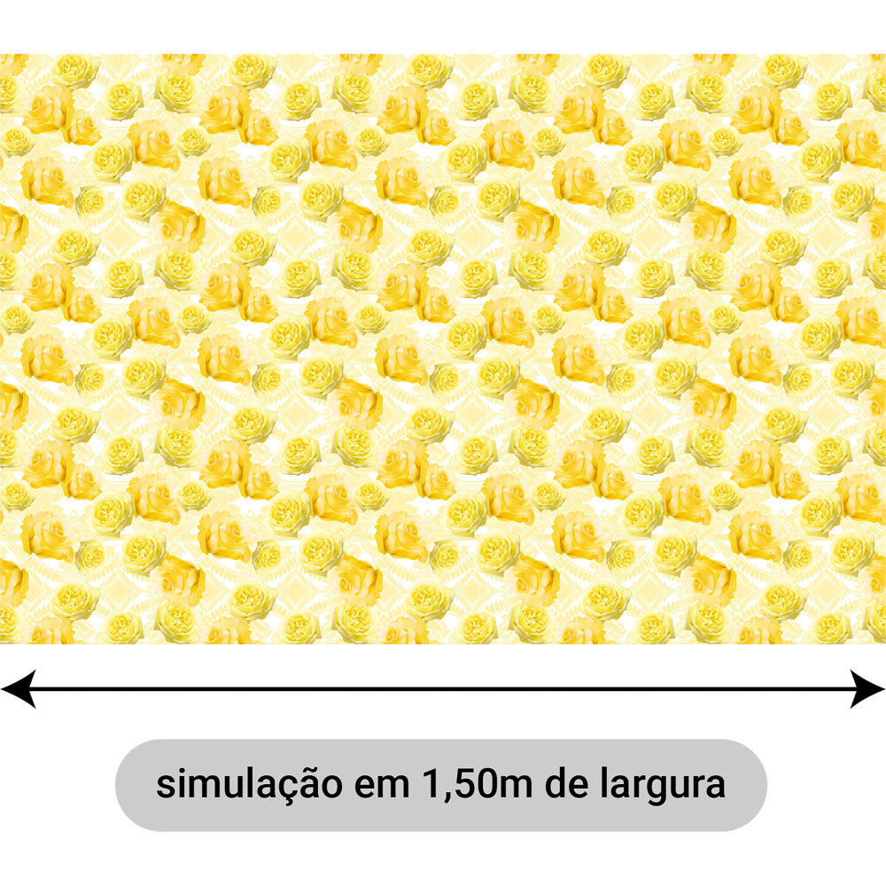 Oxford Digital Rosas Amarelo Claro