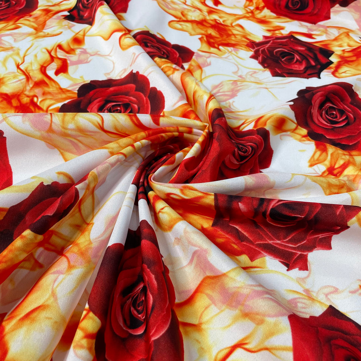 Oxford Digital Rosas e Fogo Fundo Branco