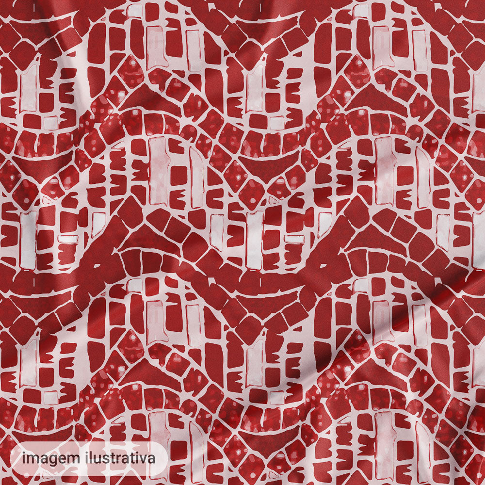 Oxford Digital Azulejo Bamboo Vermelho