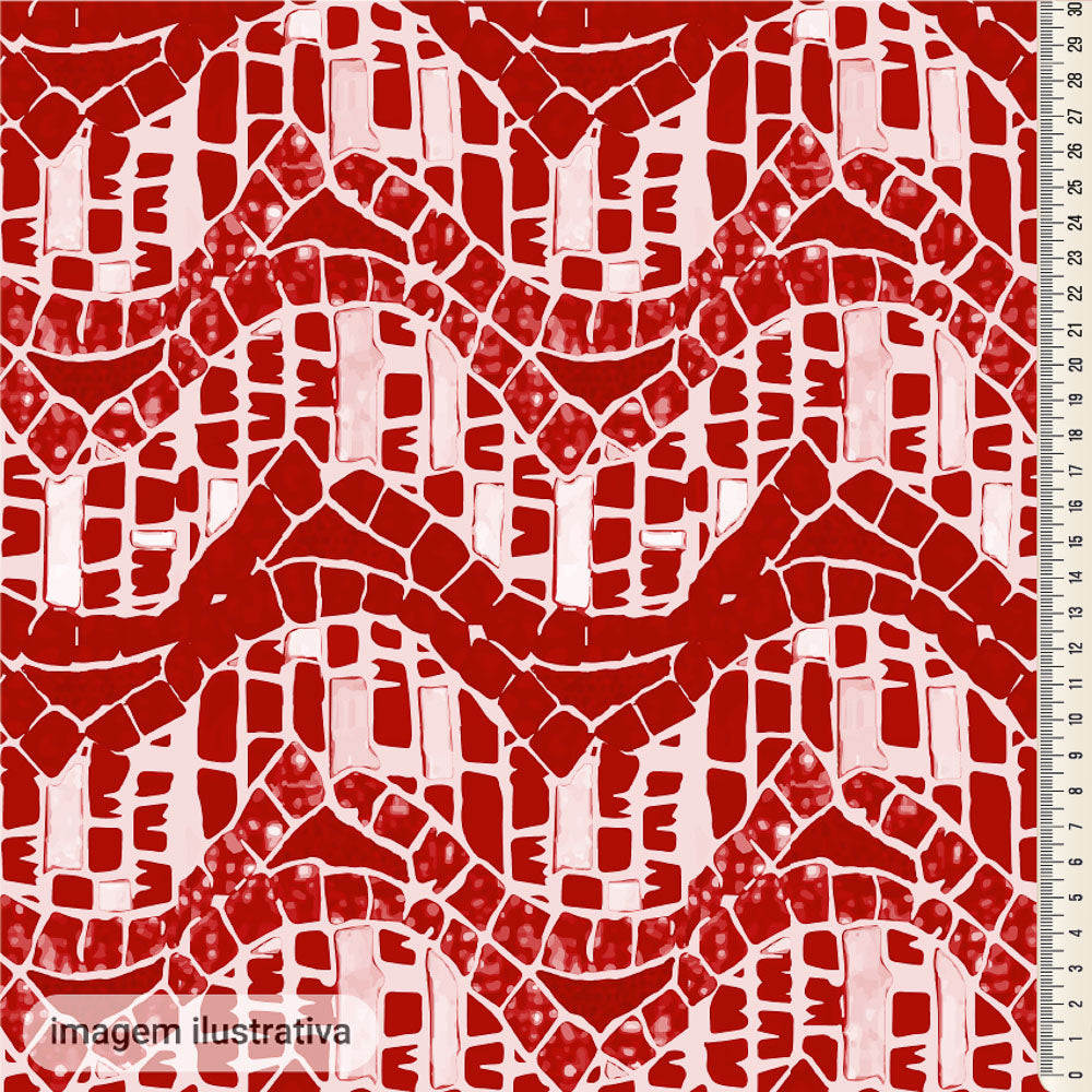 Oxford Digital Azulejo Bamboo Vermelho