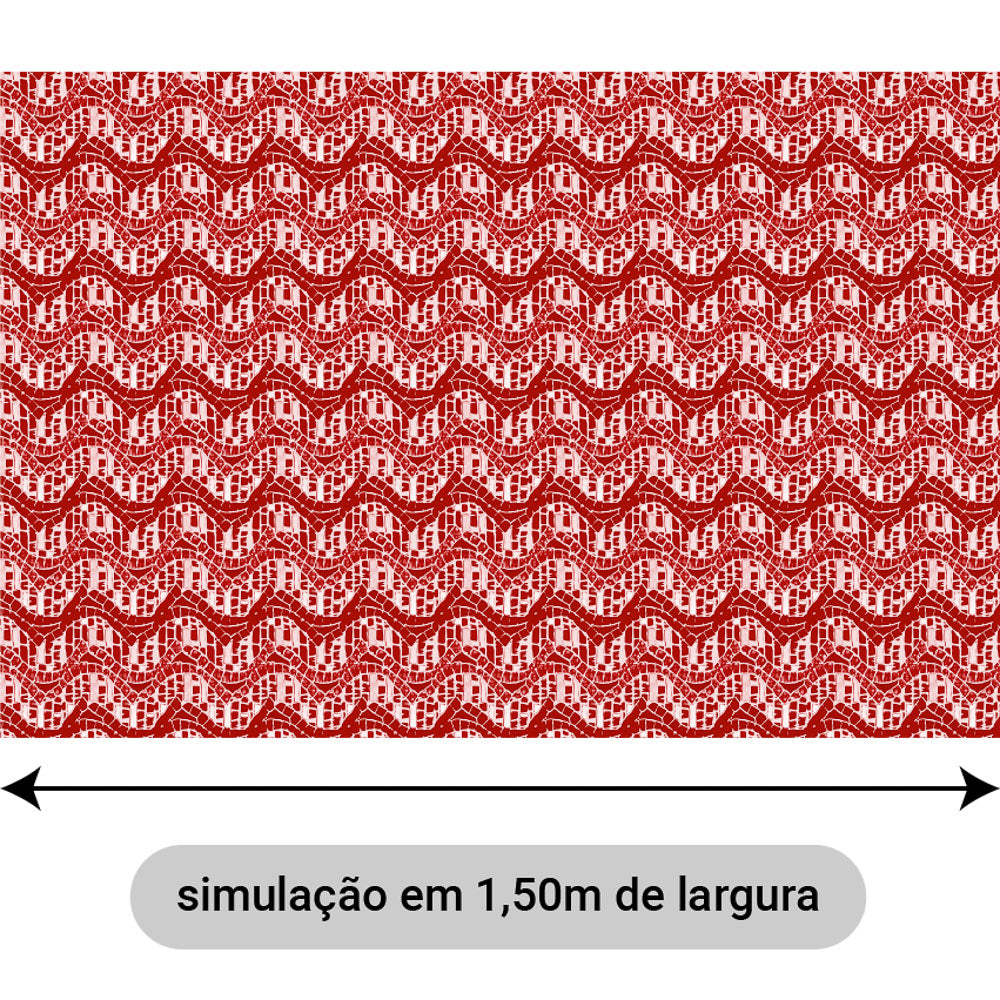 Oxford Digital Azulejo Bamboo Vermelho