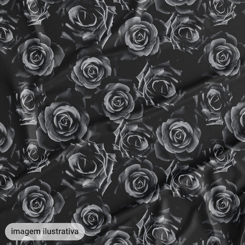 Oxford Digital Rosas Reais Preto