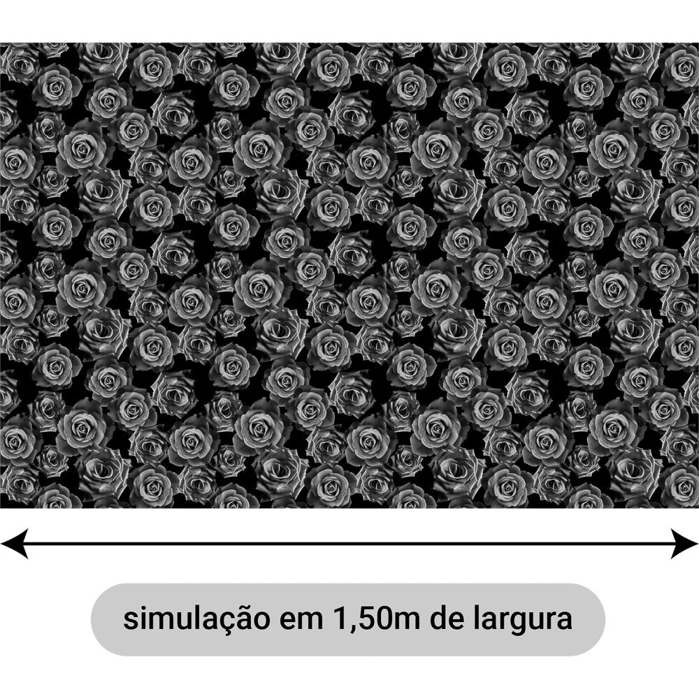 Oxford Digital Rosas Reais Preto