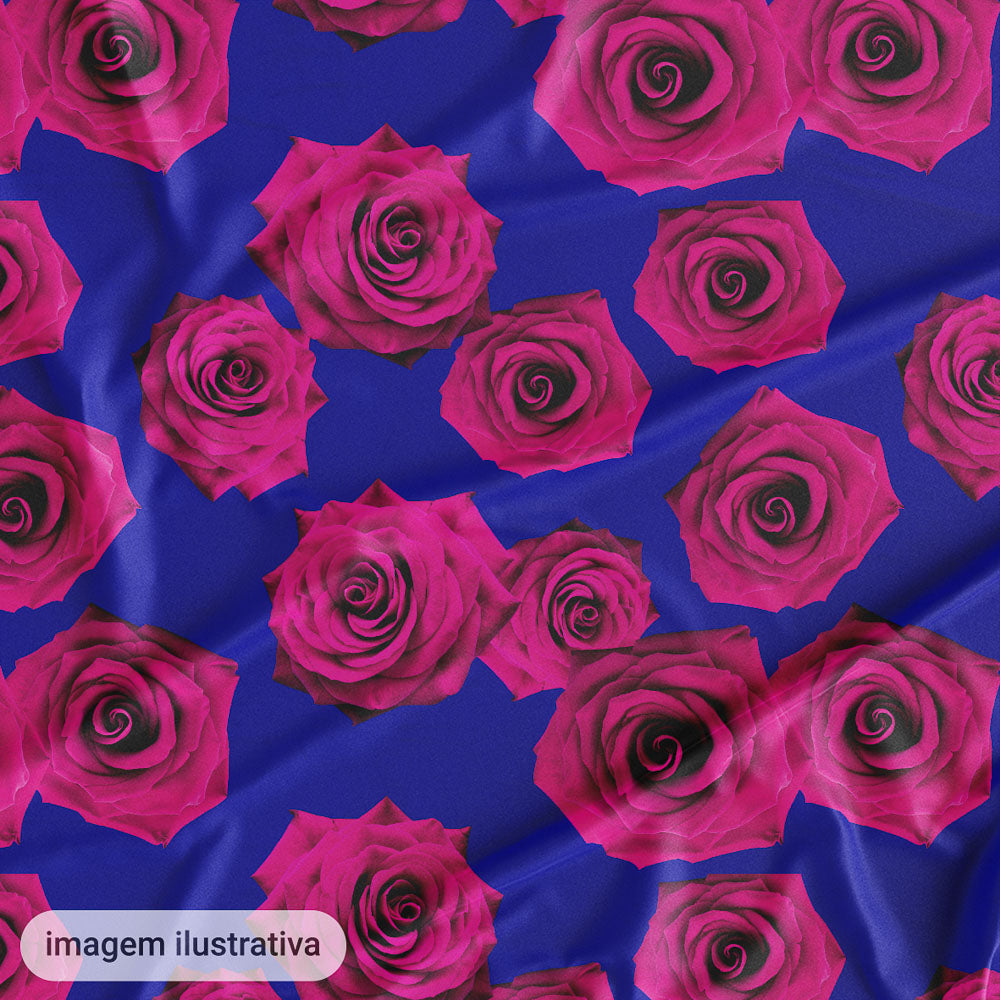 Oxford Digital Rosas Reais Azul Rosa