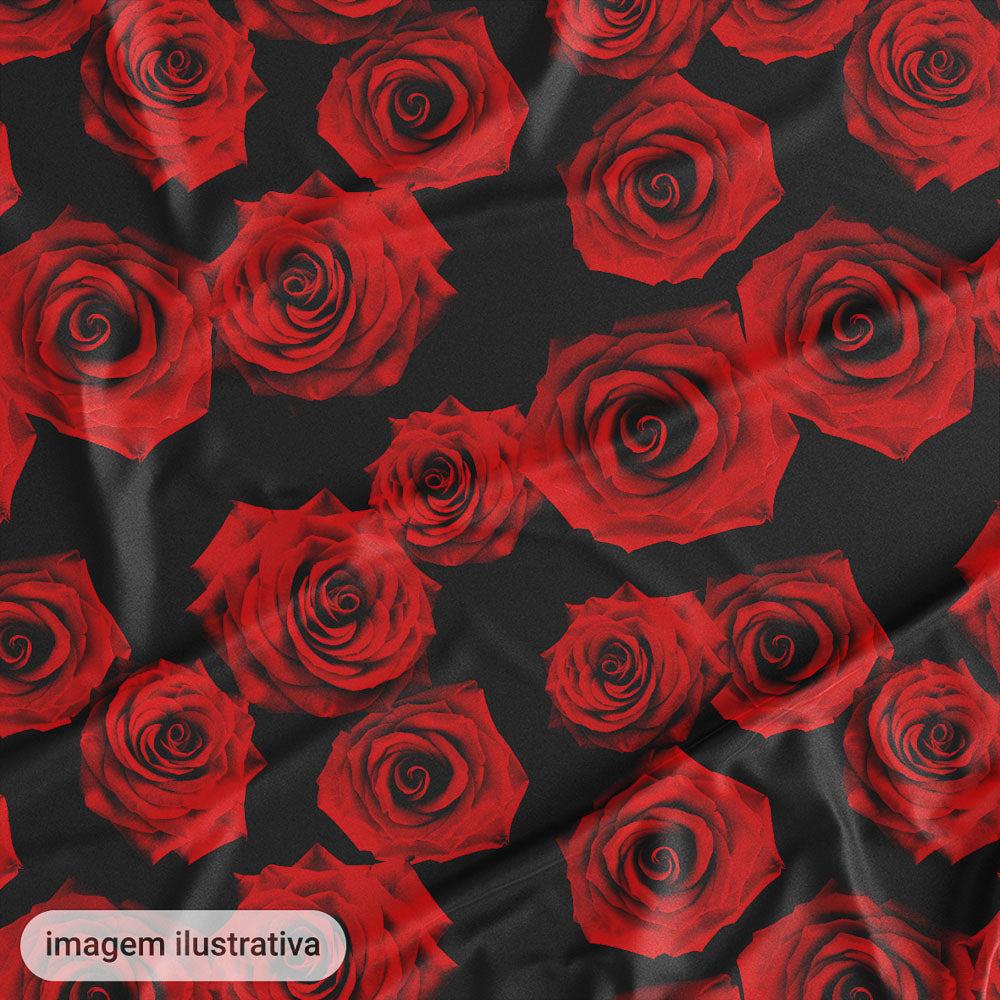 Oxford Digital Rosas Reais Vermelhas Fundo Verde