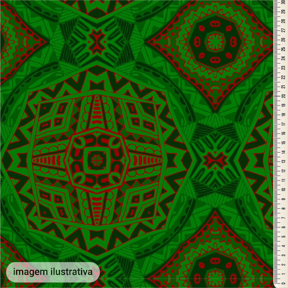Oxford Digital Mandalas Verde e Vermelho