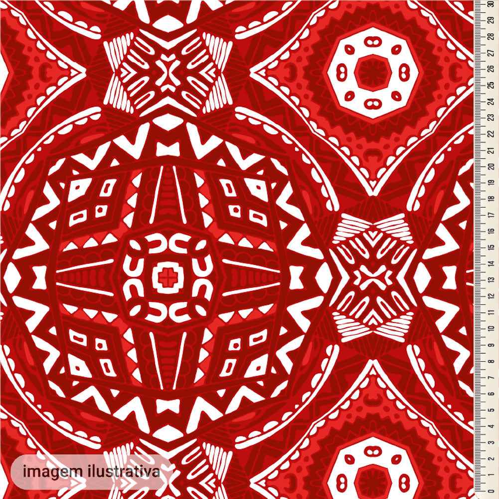 Oxford Digital Mandalas Vermelho e Branco