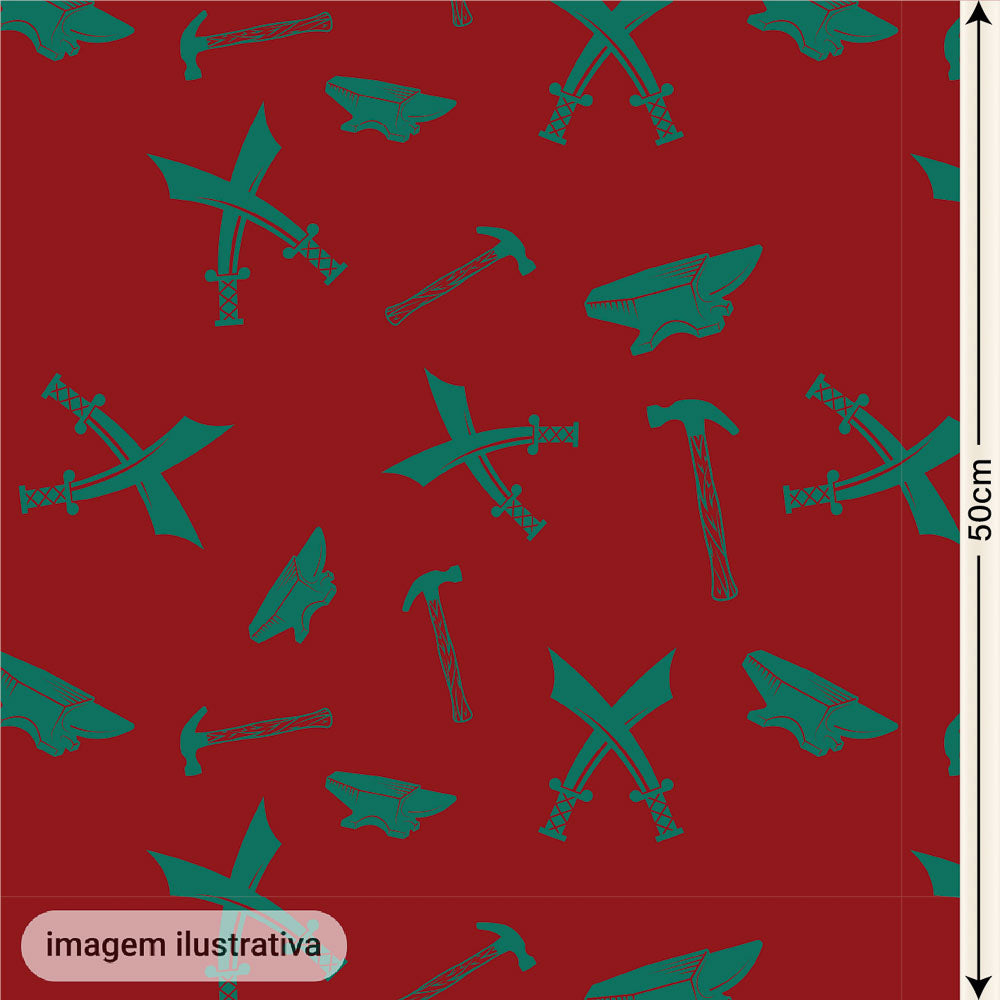 Oxford Digital Martelos de Ogum Verde Fundo Vermelho