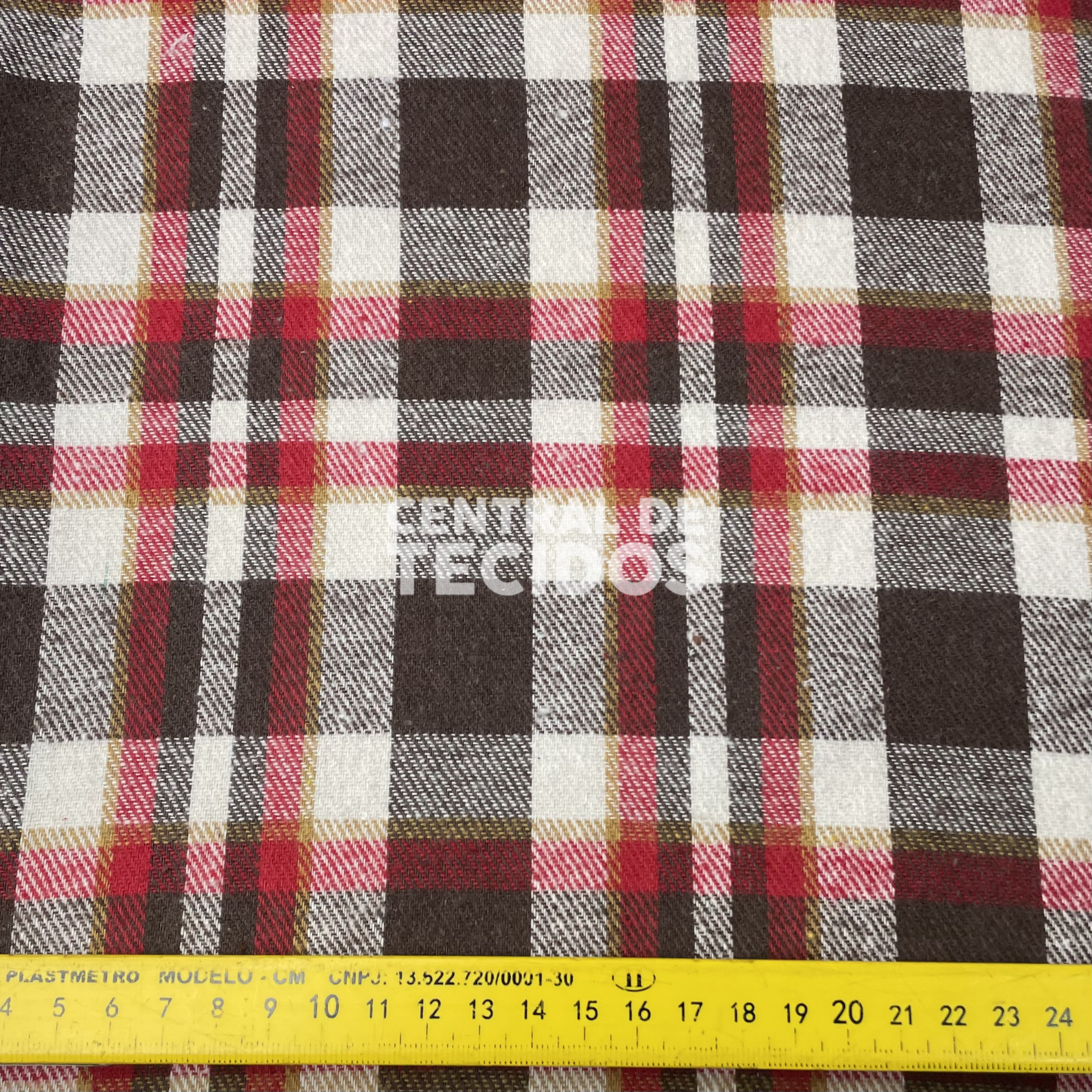 Flanela Felpada Marrom e Vermelho