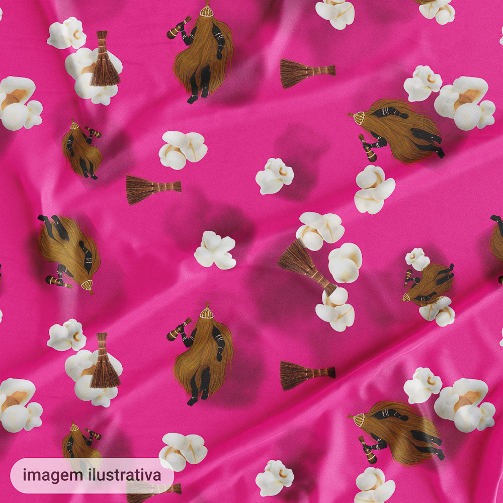 Oxford Digital Atotô e Pipocas Fundo Rosa