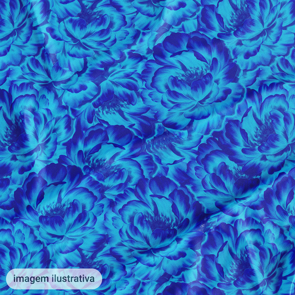 Oxford Digital Mar de Flores Azul Forte