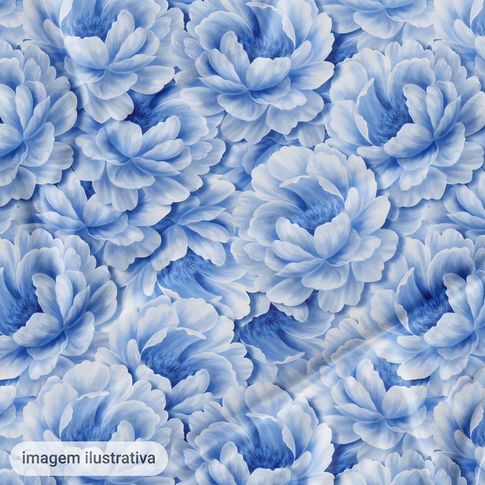 Oxford Digital Mar de Flores Azul Claro