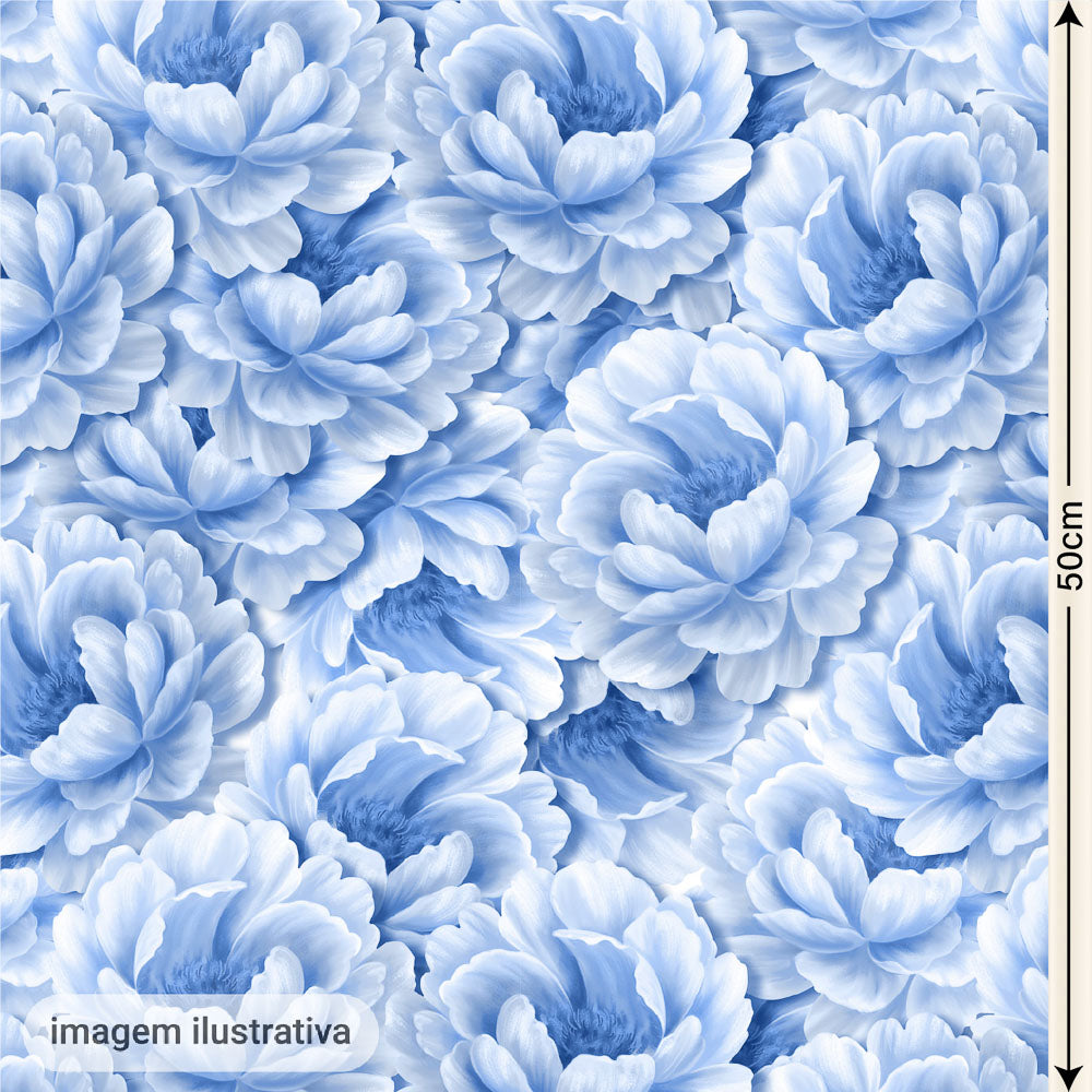 Oxford Digital Mar de Flores Azul Claro