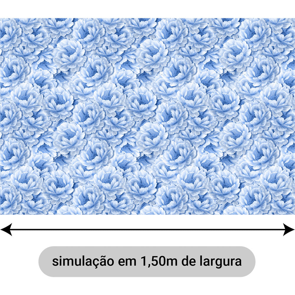 Oxford Digital Mar de Flores Azul Claro