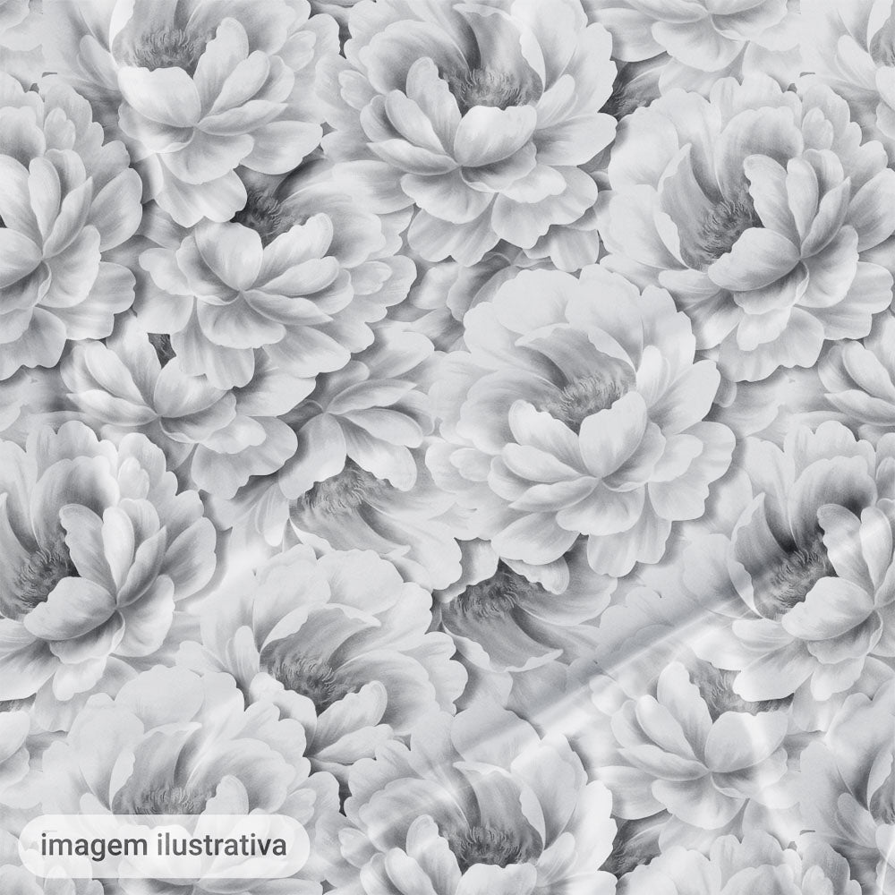 Oxford Digital Peônias Cinza