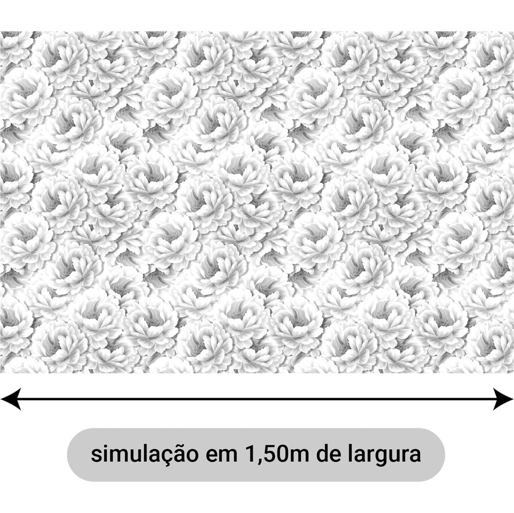 Oxford Digital Peônias Cinza