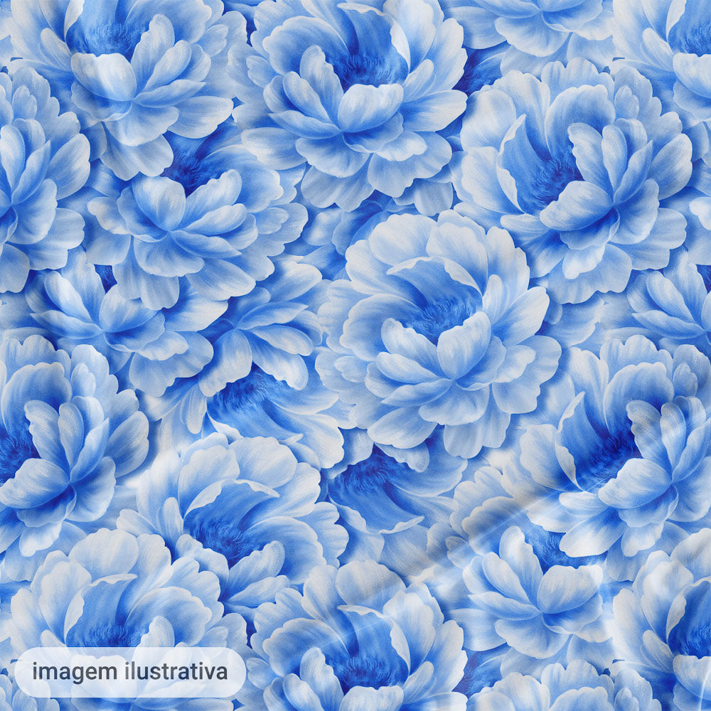 Oxford Digital Flores Azul