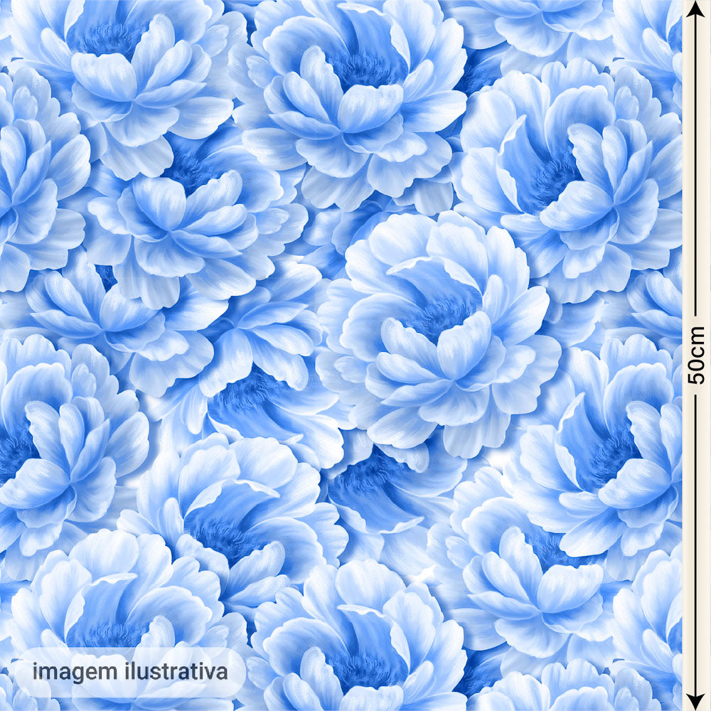 Oxford Digital Flores Azul