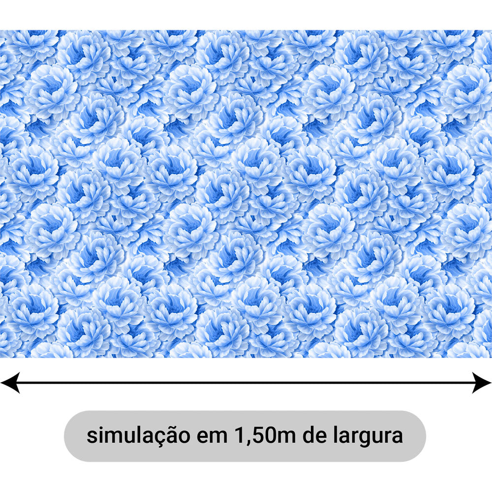 Oxford Digital Flores Azul