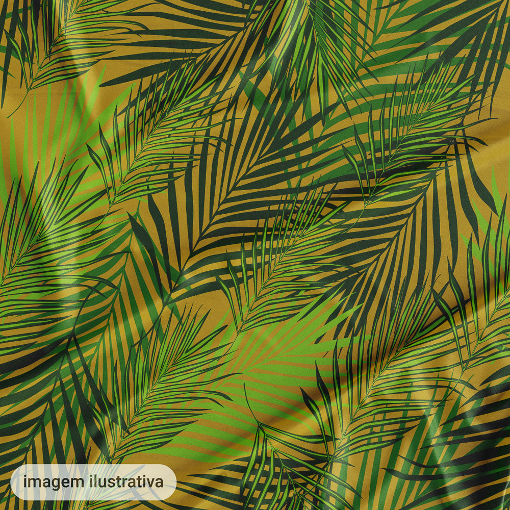 Oxford Digital Folhagem Fundo Amarelo