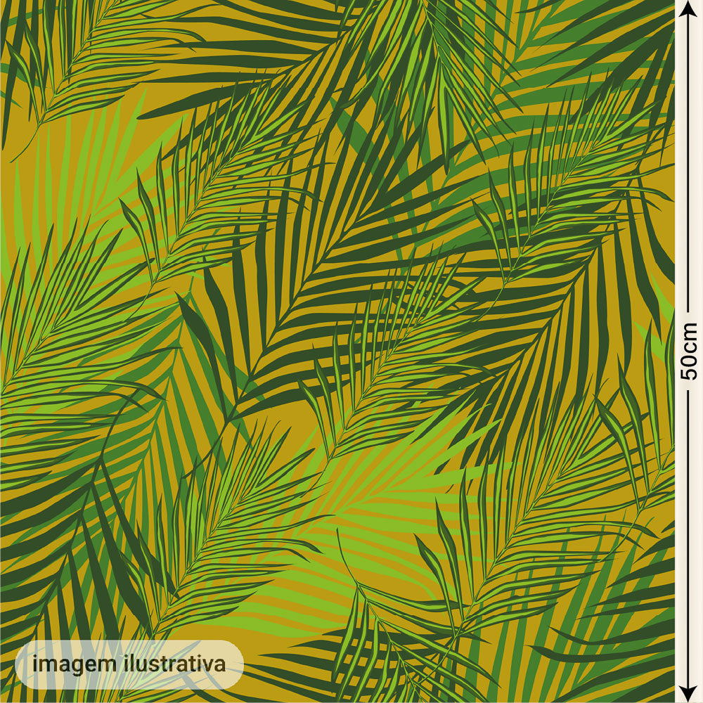 Oxford Digital Folhagem Fundo Amarelo