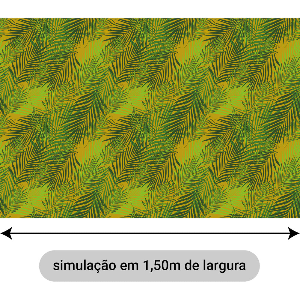 Oxford Digital Folhagem Fundo Amarelo