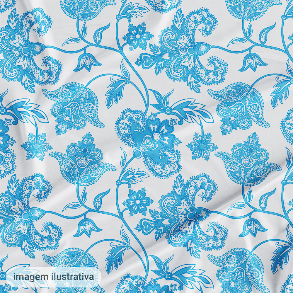Oxford Digital Floral Paisley Azul