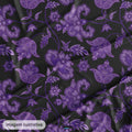 Oxford Digital Floral Paisley Roxo Fundo Preto