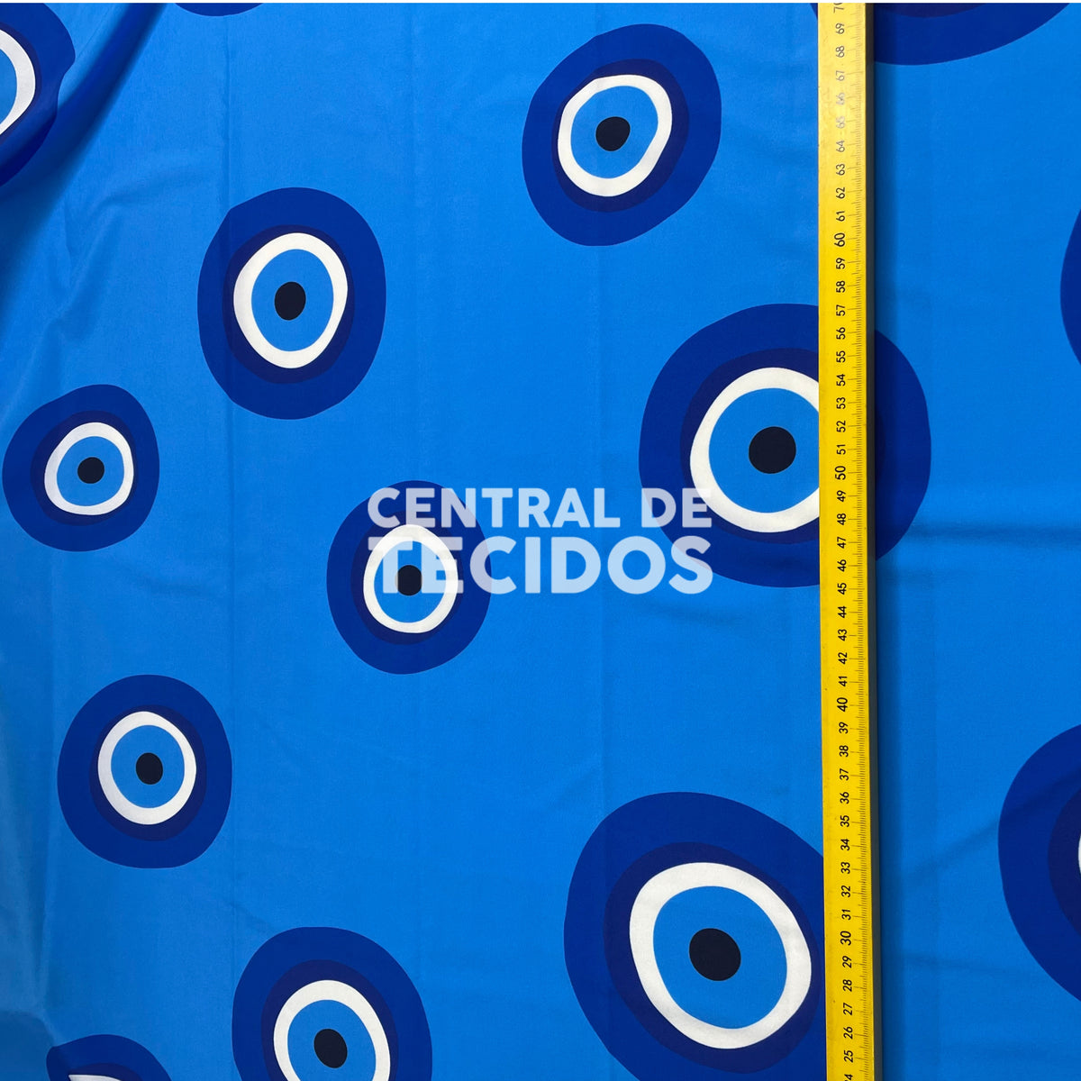 Toque de Seda Olho Grego Ciano Grande