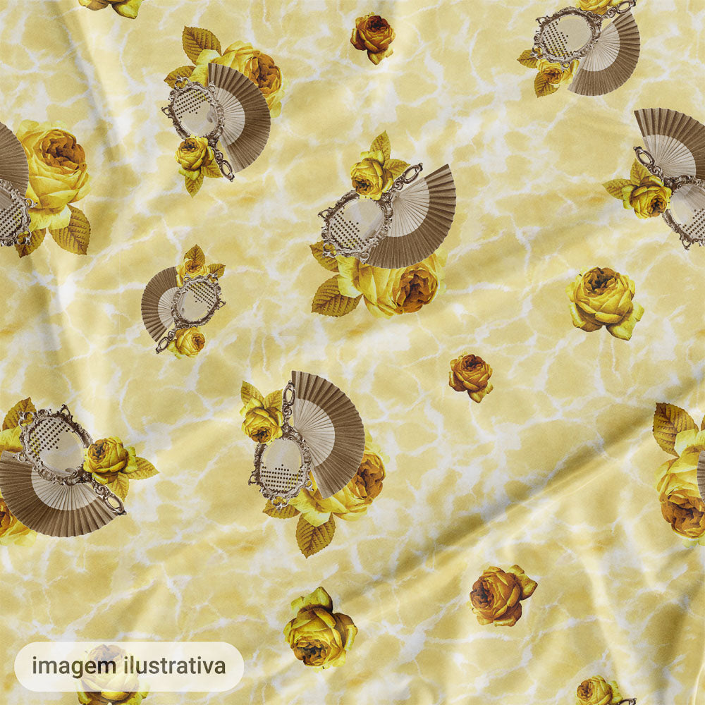 Oxford Digital Espelhos Rosas Leques Amarelo