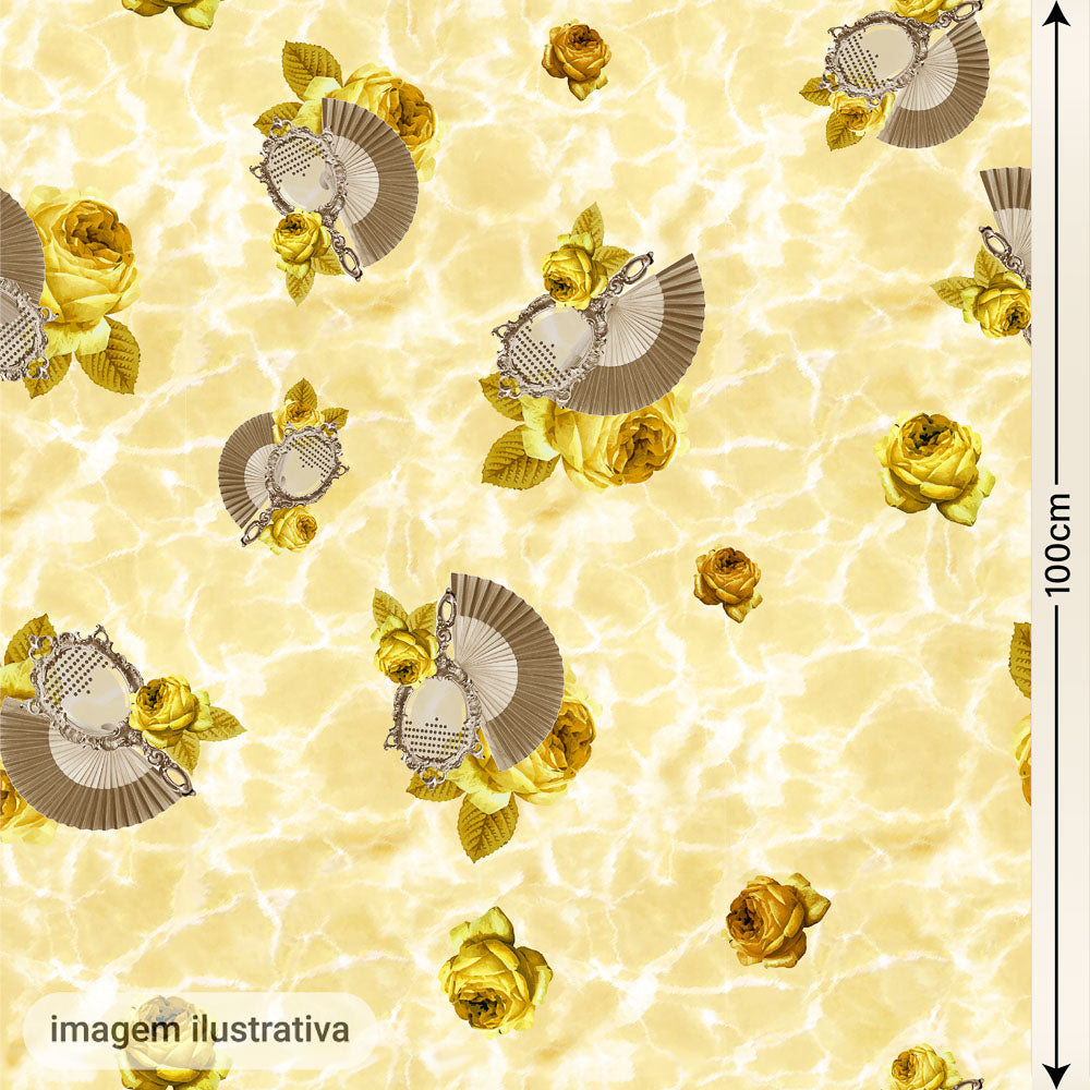 Oxford Digital Espelhos Rosas Leques Amarelo