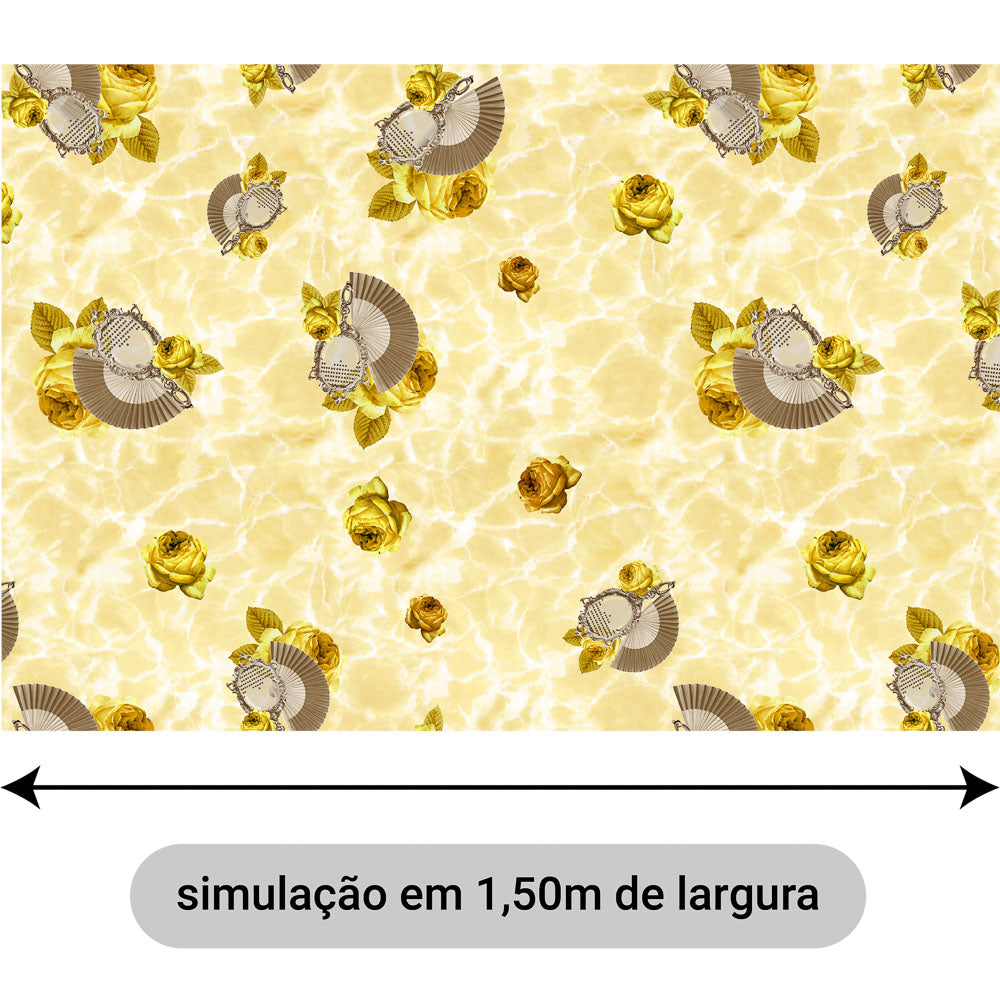 Oxford Digital Espelhos Rosas Leques Amarelo