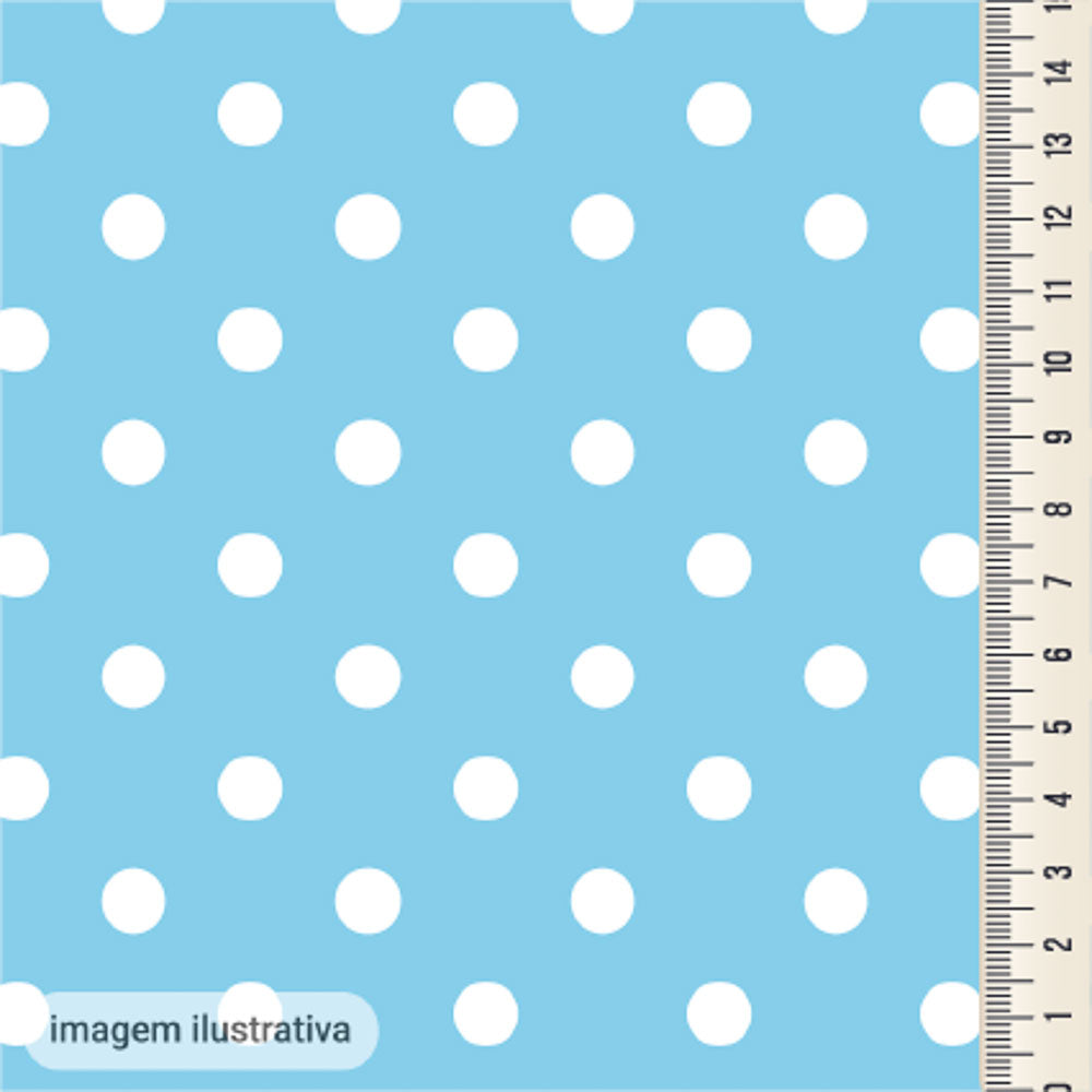 Oxford Digital Bolinhas Fundo Azul