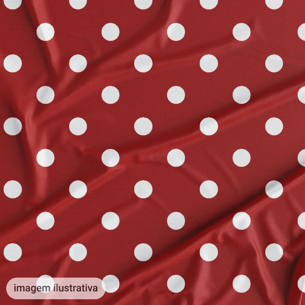 Oxford Digital Bolinhas Fundo Vermelho Bordô
