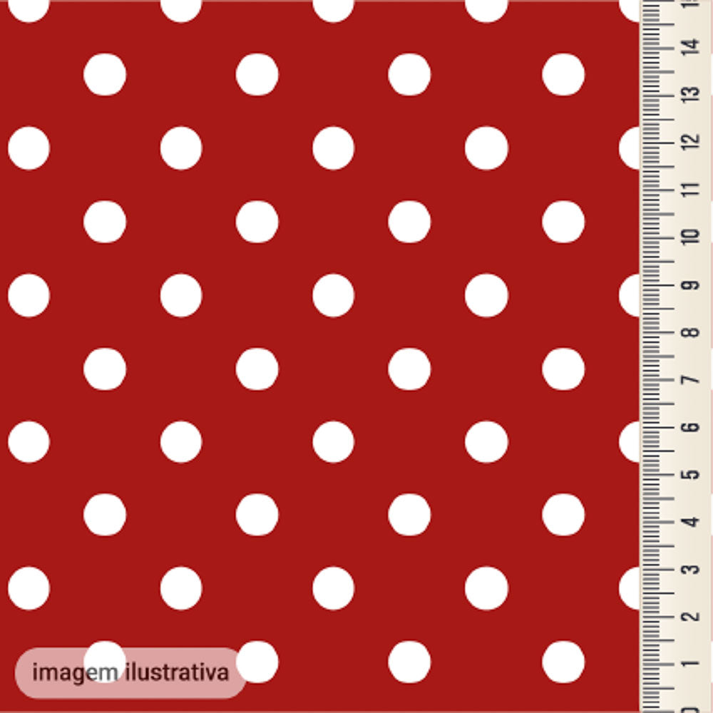 Oxford Digital Bolinhas Fundo Vermelho Bordô