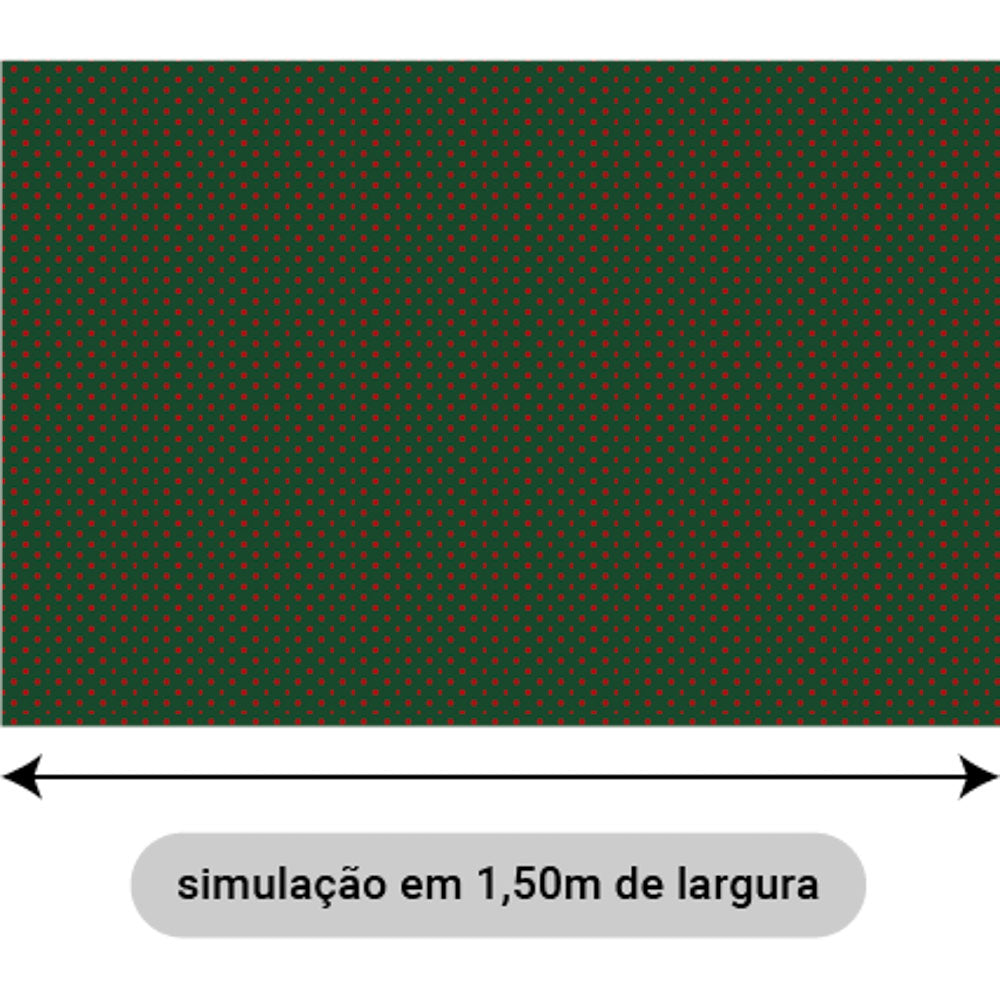 Oxford Digital Bolinhas Vermelhas Fundo Verde