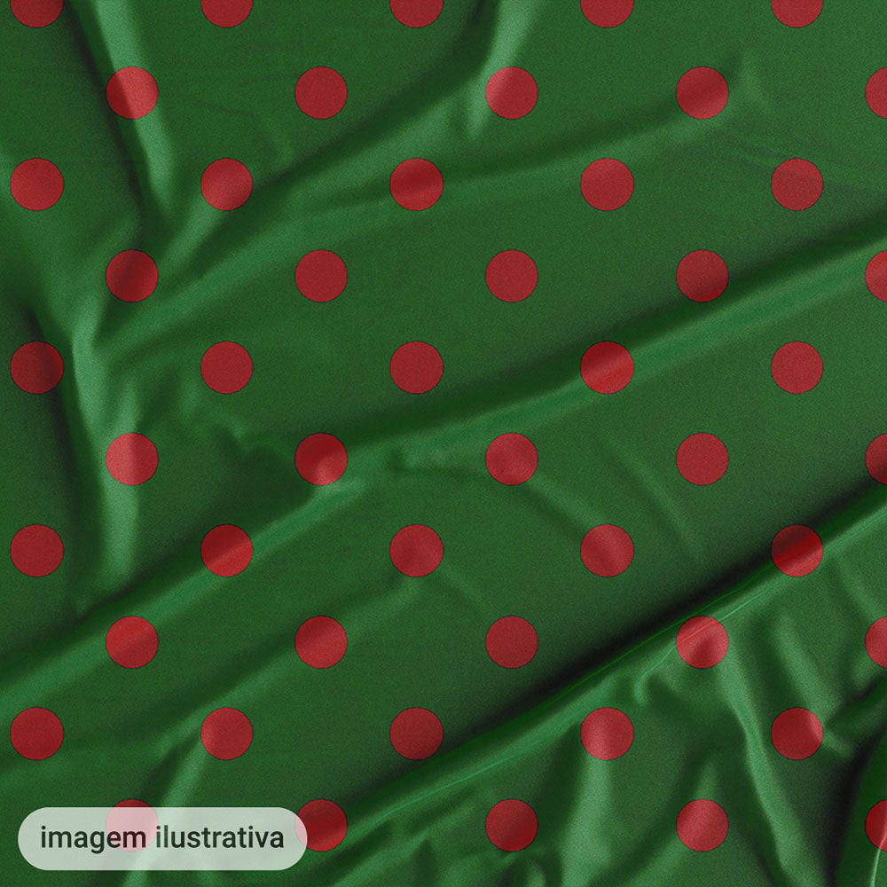 Oxford Digital Bolinhas Vermelhas Fundo Verde Claro