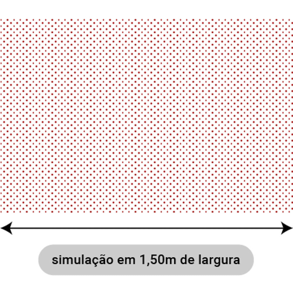 Oxford Digital Bolinhas Vermelhas Fundo Branco