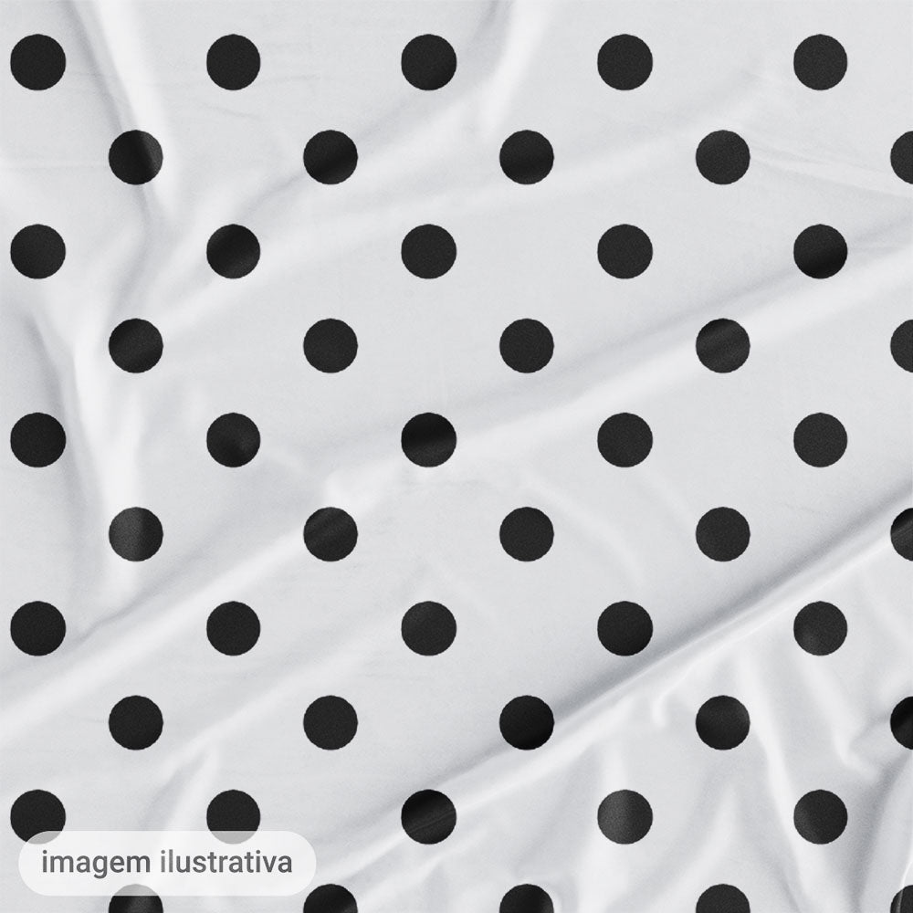 Oxford Digital Bolinhas Pretas Fundo Branco