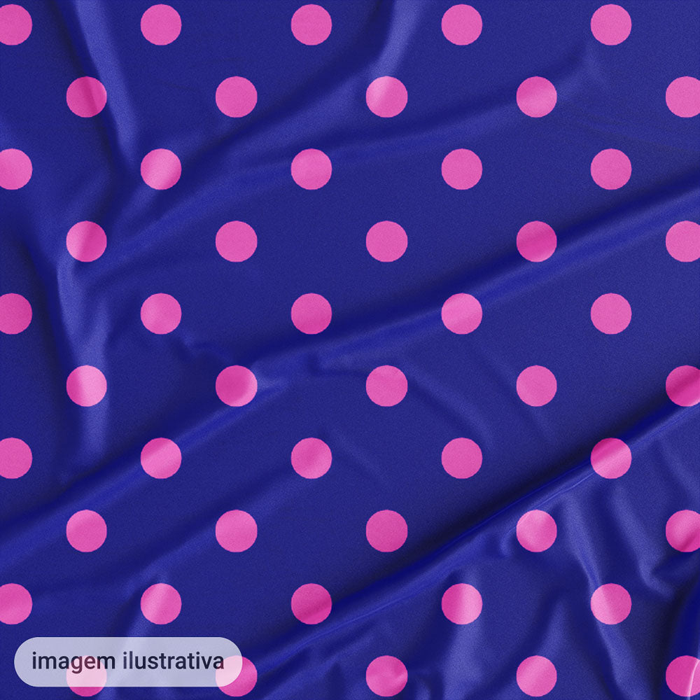 Oxford Digital Bolinhas Rosas Fundo Azul