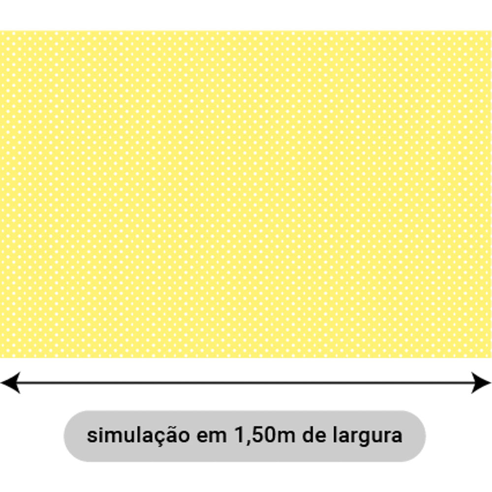 Oxford Digital Bolinhas Brancas Fundo Amarelo