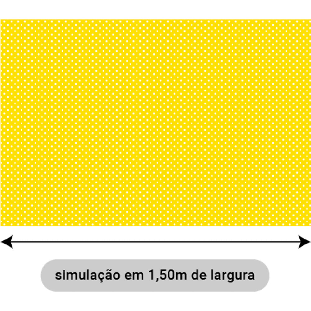 Oxford Digital Bolinhas Brancas Fundo Amarelo Ouro