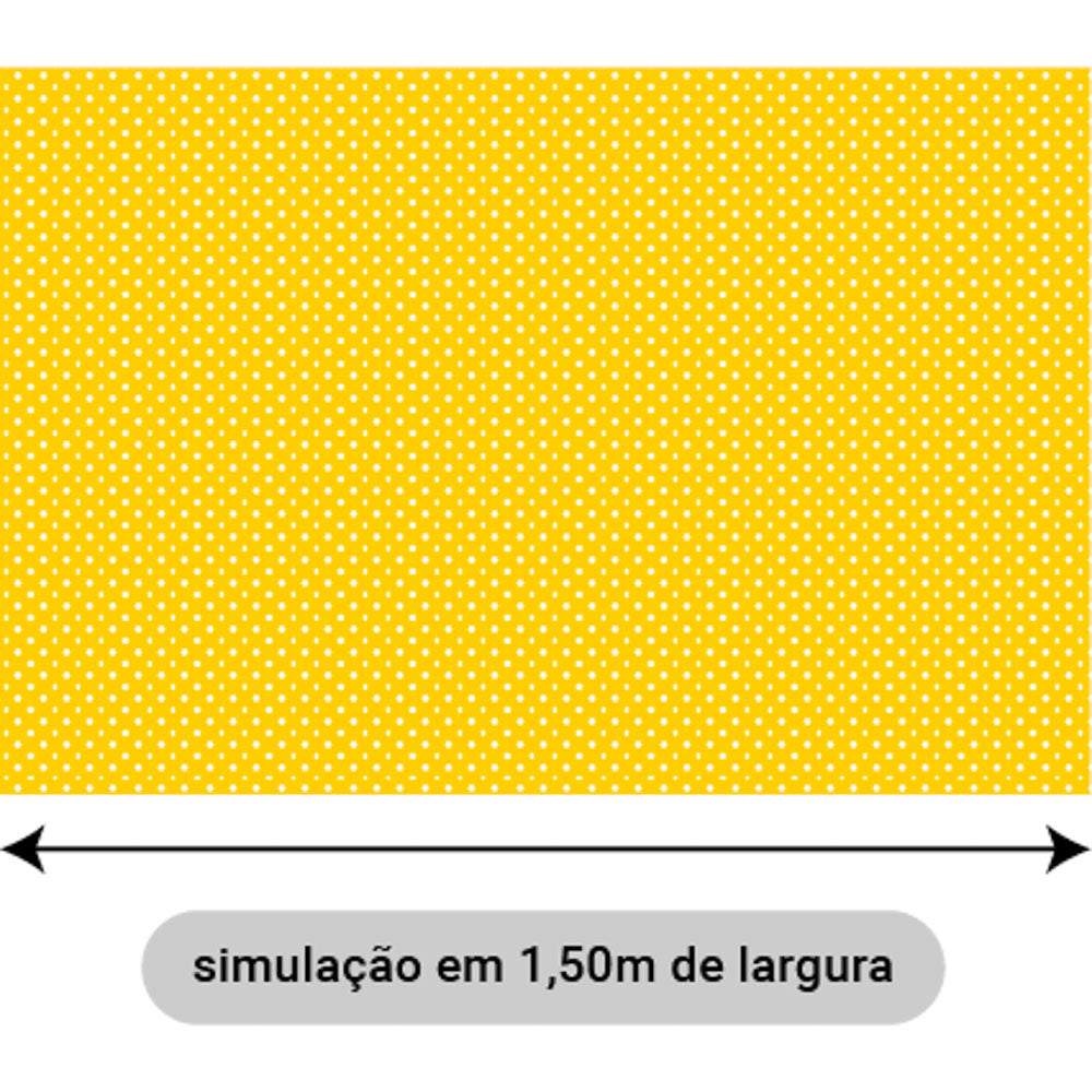 Oxford Digital Bolinhas Brancas Fundo Amarelo Mostarda